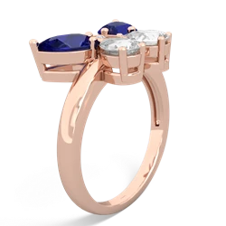 Lab Sapphire Butterfly 14K Rose Gold ring R2215