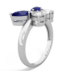 Lab Sapphire Butterfly 14K White Gold ring R2215