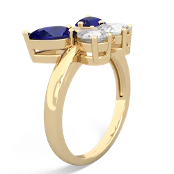 Lab Sapphire Butterfly 14K Yellow Gold ring R2215