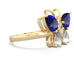 Lab Sapphire Butterfly 14K Yellow Gold ring R2215