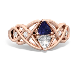 Lab Sapphire Keepsake Celtic Knot 14K Rose Gold ring R5300