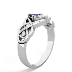 Lab Sapphire Keepsake Celtic Knot 14K White Gold ring R5300