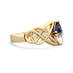 Lab Sapphire Keepsake Celtic Knot 14K Yellow Gold ring R5300