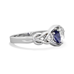 Lab Sapphire Celtic Love Knot 14K White Gold ring R5420