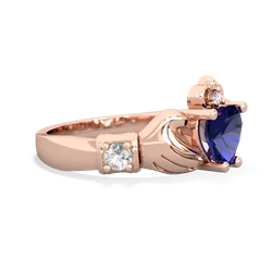 Lab Sapphire Claddagh Keepsake 14K Rose Gold ring R5245