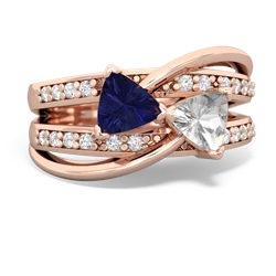 Lab Sapphire Bowtie 14K Rose Gold ring R2360