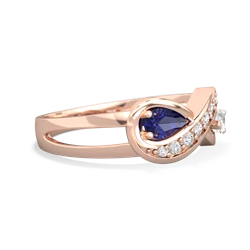 Lab Sapphire Diamond Infinity 14K Rose Gold ring R5390