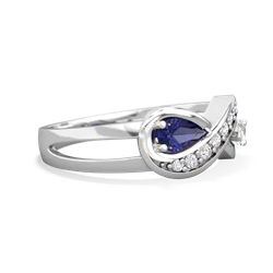 Lab Sapphire Diamond Infinity 14K White Gold ring R5390