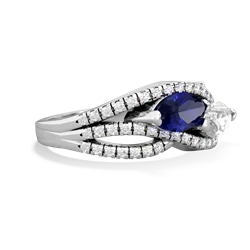 Lab Sapphire Diamond Rivers 14K White Gold ring R3070