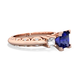 Lab Sapphire Eternal Embrace Engagement 14K Rose Gold ring C2001