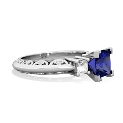 Lab Sapphire Eternal Embrace Engagement 14K White Gold ring C2001