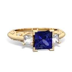 Lab Sapphire Eternal Embrace Engagement 14K Yellow Gold ring C2001