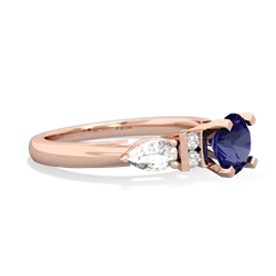 Lab Sapphire 6Mm Round Eternal Embrace Engagement 14K Rose Gold ring R2005