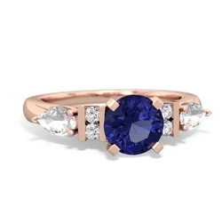 Lab Sapphire 6Mm Round Eternal Embrace Engagement 14K Rose Gold ring R2005