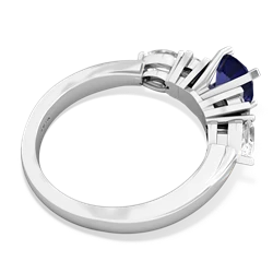 Lab Sapphire 6Mm Round Eternal Embrace Engagement 14K White Gold ring R2005