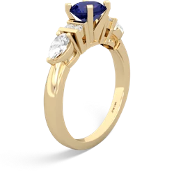 Lab Sapphire 6Mm Round Eternal Embrace Engagement 14K Yellow Gold ring R2005