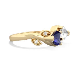 Lab Sapphire Floral Elegance 14K Yellow Gold ring R5790