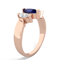 Lab Sapphire Three Peeks 14K Rose Gold ring R2433