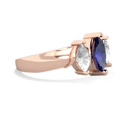 Lab Sapphire Three Peeks 14K Rose Gold ring R2433