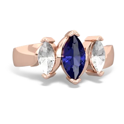 Lab Sapphire Three Peeks 14K Rose Gold ring R2433