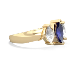 Lab Sapphire Three Peeks 14K Yellow Gold ring R2433