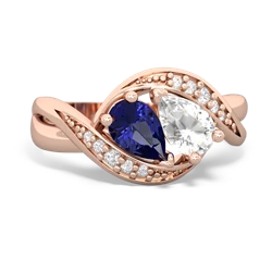 Lab Sapphire Summer Winds 14K Rose Gold ring R5342