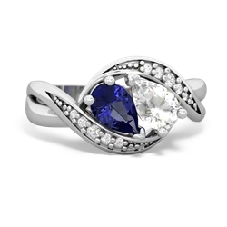 Lab Sapphire Summer Winds 14K White Gold ring R5342