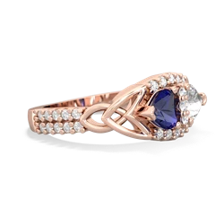 Lab Sapphire Sparkling Celtic Knot 14K Rose Gold ring R2645