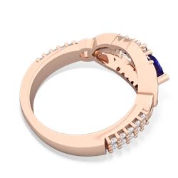 Lab Sapphire Sparkling Celtic Knot 14K Rose Gold ring R2645