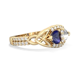 Lab Sapphire Sparkling Celtic Knot 14K Yellow Gold ring R2645