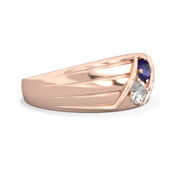 Lab Sapphire Men's Streamline 14K Rose Gold ring R0460