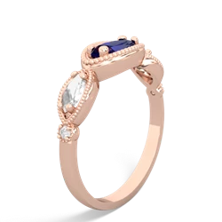 Lab Sapphire Milgrain Marquise 14K Rose Gold ring R5700