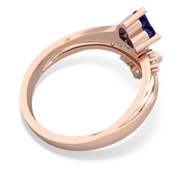 Lab Sapphire Heart To Heart 14K Rose Gold ring R2064