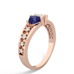 Lab Sapphire Heart To Heart 14K Rose Gold ring R3342