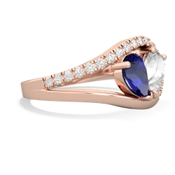 Lab Sapphire Nestled Heart Keepsake 14K Rose Gold ring R5650