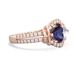 Lab Sapphire Art-Deco Keepsake 14K Rose Gold ring R5630