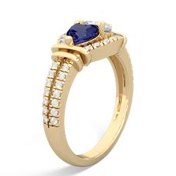 Lab Sapphire Art-Deco Keepsake 14K Yellow Gold ring R5630