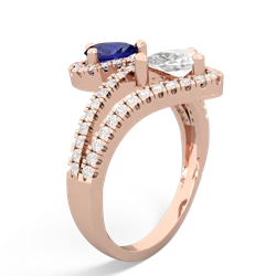 Lab Sapphire Diamond Dazzler 14K Rose Gold ring R3000