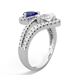 Lab Sapphire Diamond Dazzler 14K White Gold ring R3000