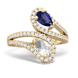 Lab Sapphire Diamond Dazzler 14K Yellow Gold ring R3000