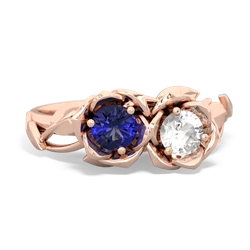 Lab Sapphire Rose Garden 14K Rose Gold ring R5510