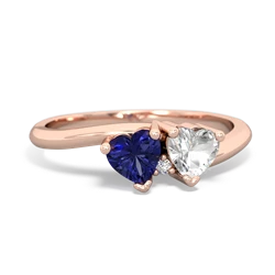 Lab Sapphire Sweethearts 14K Rose Gold ring R5260