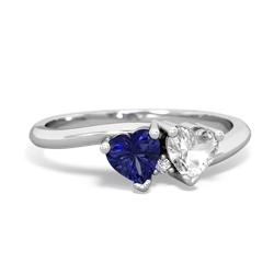 Lab Sapphire Sweethearts 14K White Gold ring R5260