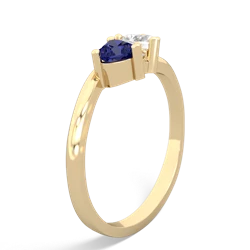 Lab Sapphire Sweethearts 14K Yellow Gold ring R5260