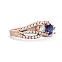 Lab Sapphire Three Stone Aurora 14K Rose Gold ring R3080