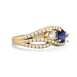 Lab Sapphire Three Stone Aurora 14K Yellow Gold ring R3080