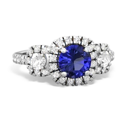 Lab Sapphire Regal Halo 14K White Gold ring R5350