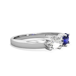 Lab Sapphire Pear Bowtie 14K White Gold ring R0865