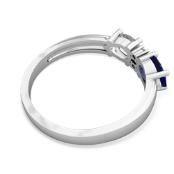 Lab Sapphire Pear Bowtie 14K White Gold ring R0865