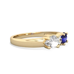 Lab Sapphire Pear Bowtie 14K Yellow Gold ring R0865